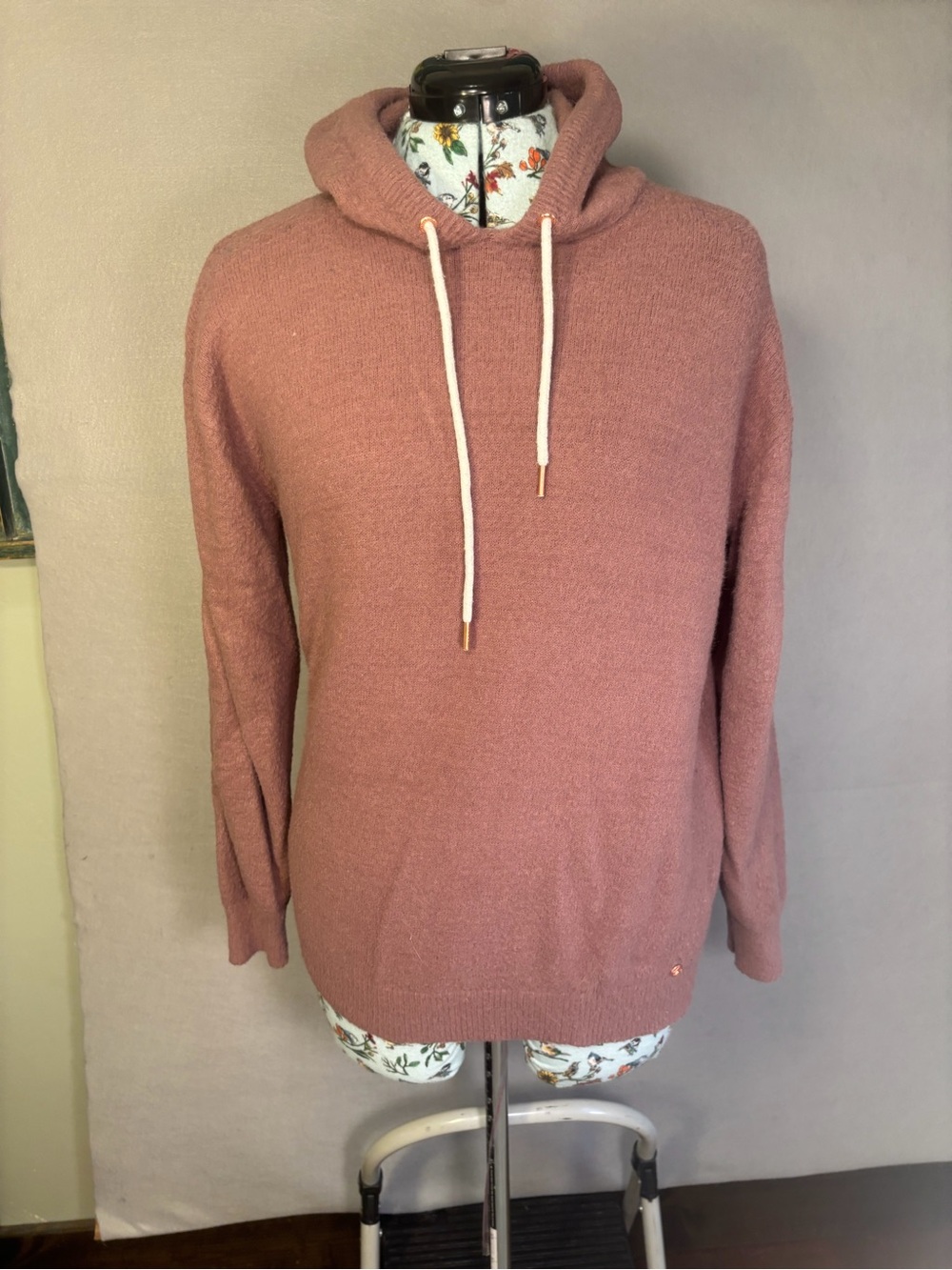 Volcom Dusty Rose Hooded Turtleneck Sweater